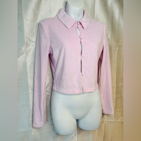 Terry Long-Sleeve Cut Out Top - Picture 2 of 7